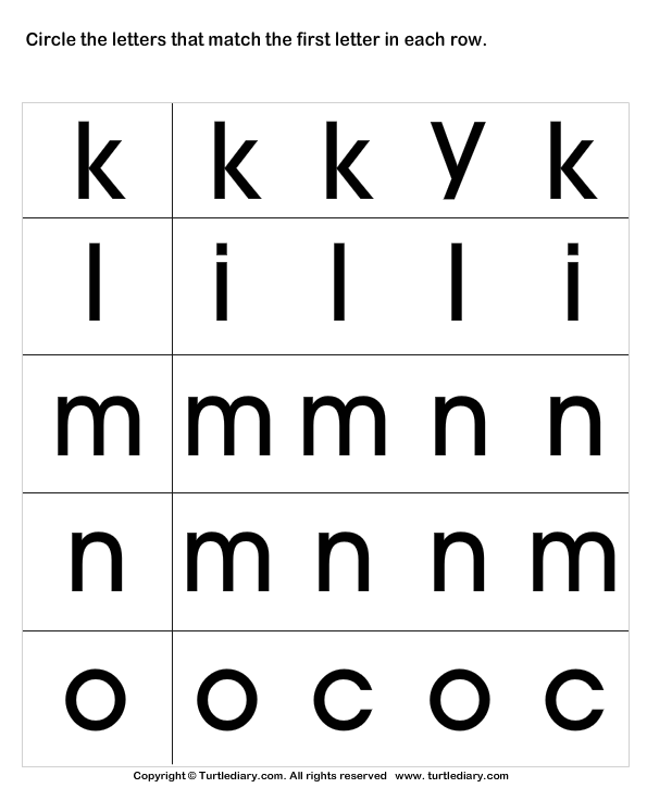 Letter Matching Worksheet 9