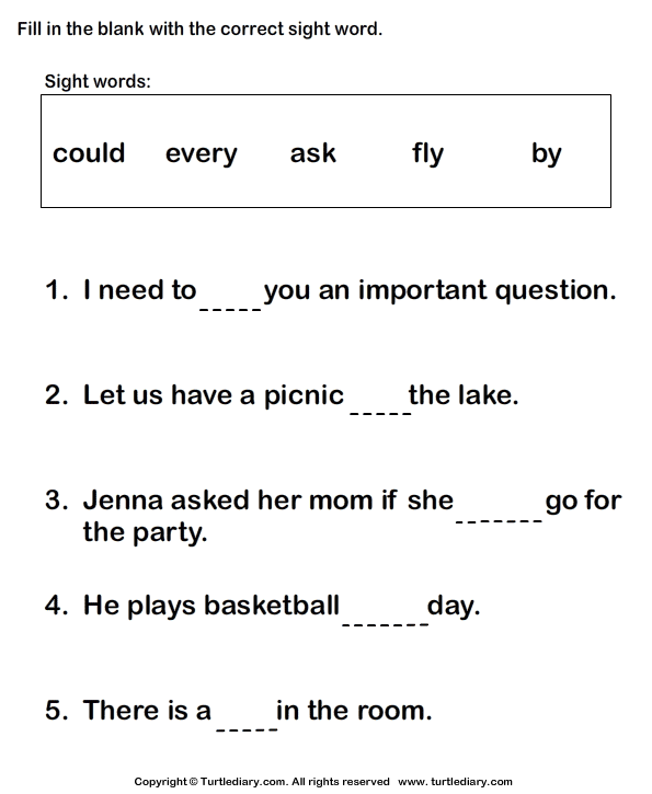 FIRST sentences word sight  SIGHT worksheets PRINTABLE GRADE first grade WORDS