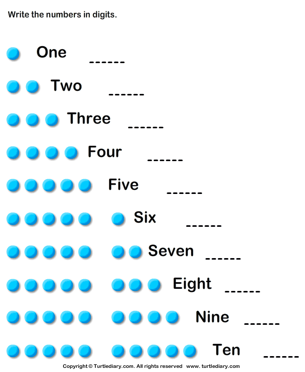 Fun to Learn Numbers Worksheet 1