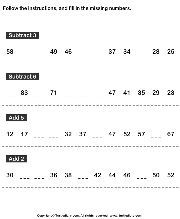 Number Sequence Worksheet 16