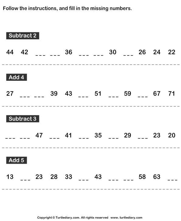 Number Sequence Worksheet 18