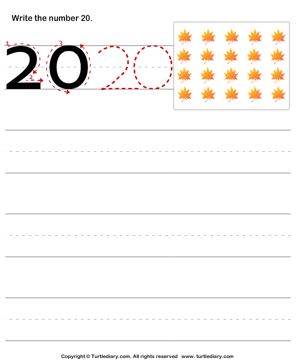 Number Writing Worksheet 20