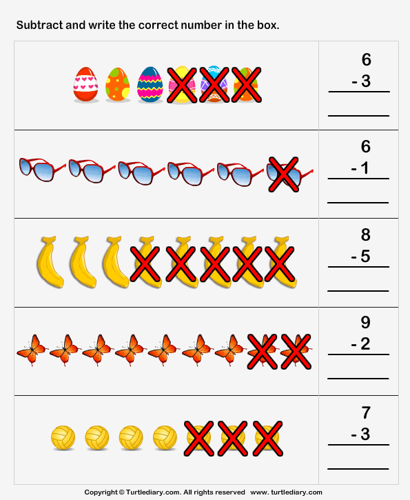 Learn to Subtract Worksheet8