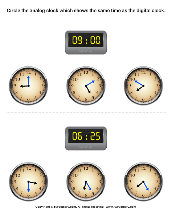 Clock Digital worksheet Worksheets time generator telling