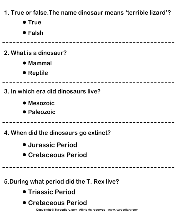 Dinosaur Worksheet2