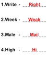 Homophone Words