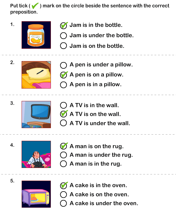 Choose the Sentence with the Correct Preposition Worksheet - Turtle Diary