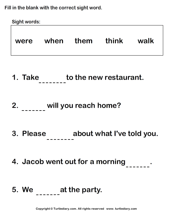 Words sight word Grade  grade worksheets Sight 1 First Worksheets