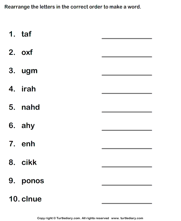 Unscramble the letters