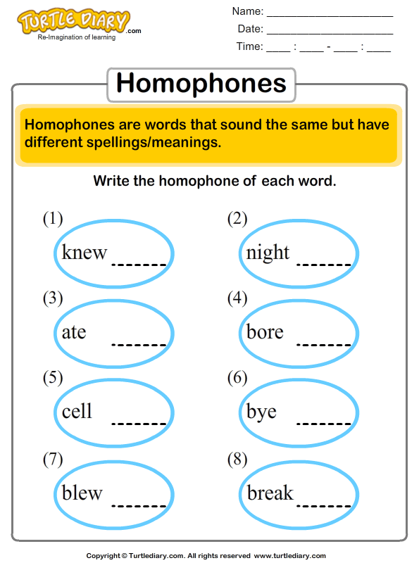 Choose the correct homophone