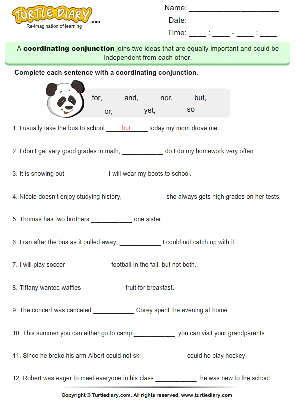 complete-the-sentence-using-a-coordinating-conjunction-worksheet-1-turtle-diary