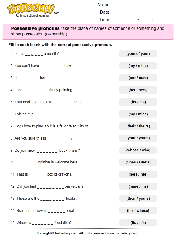 fill-in-the-blanks-with-a-possessive-pronoun-worksheet-1-turtle-diary