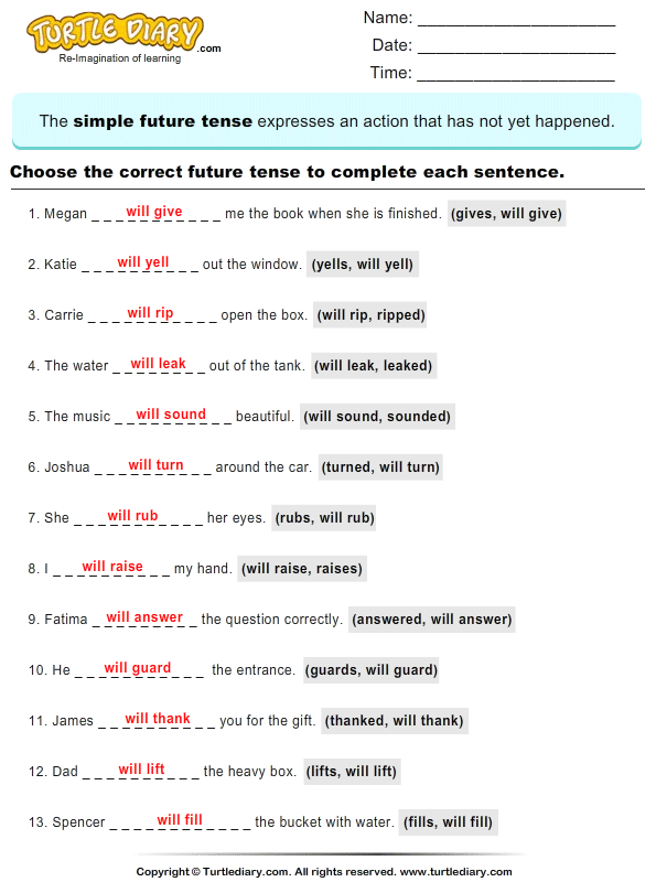 future-tense-worksheets