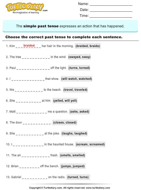 NEW 728 REGULAR PAST TENSE WORKSHEETS FOR GRADE 3 | tenses worksheet