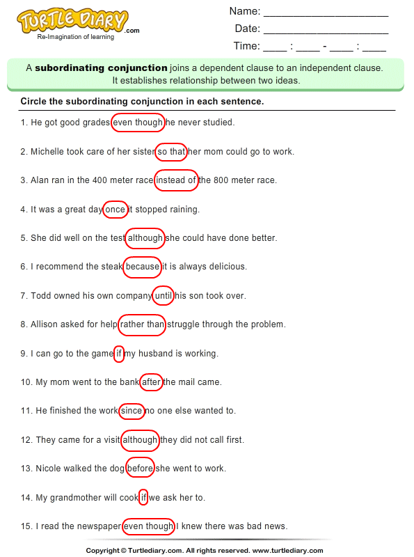 subordinating-conjunctions-worksheet