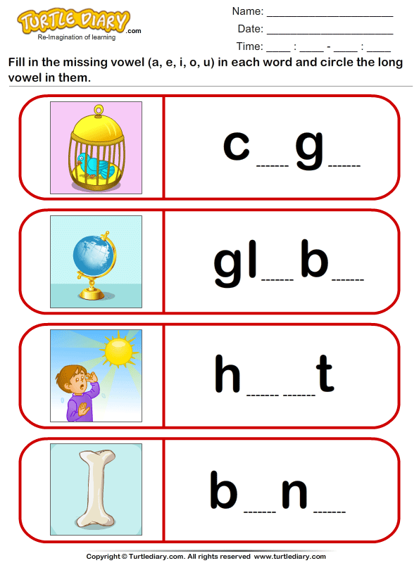 Circle The Long Vowel TurtleDiary
