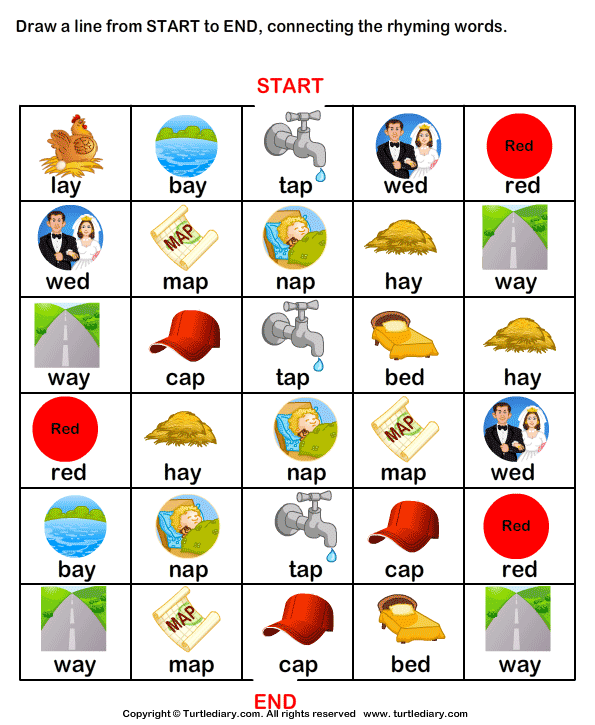 Printables List Of Rhyming Words For Kids Messygracebook Thousands Of Printable Activities