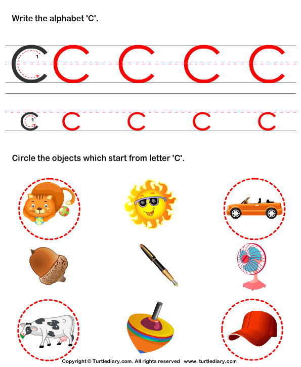 Alphabets Worksheets - Identify Words For Letters A Z 3 | Turtle Diary
