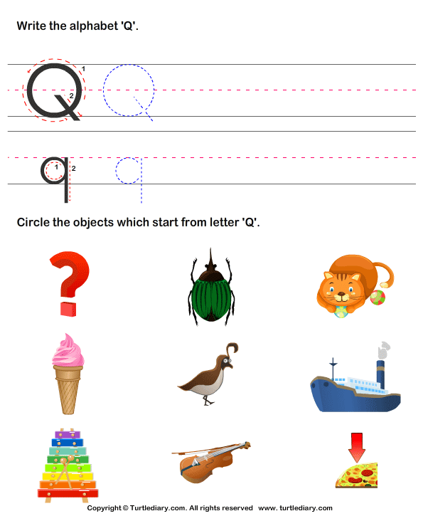 Identify words for letters (a-z) - TurtleDiary.com