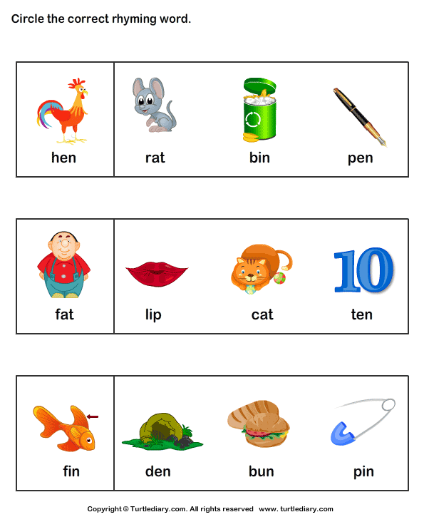 Phonics And Rhyming Words