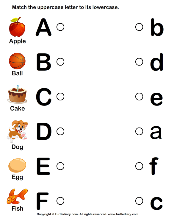 Match Upper Case And Lower Case Letters Worksheet 9 - Turtle Diary