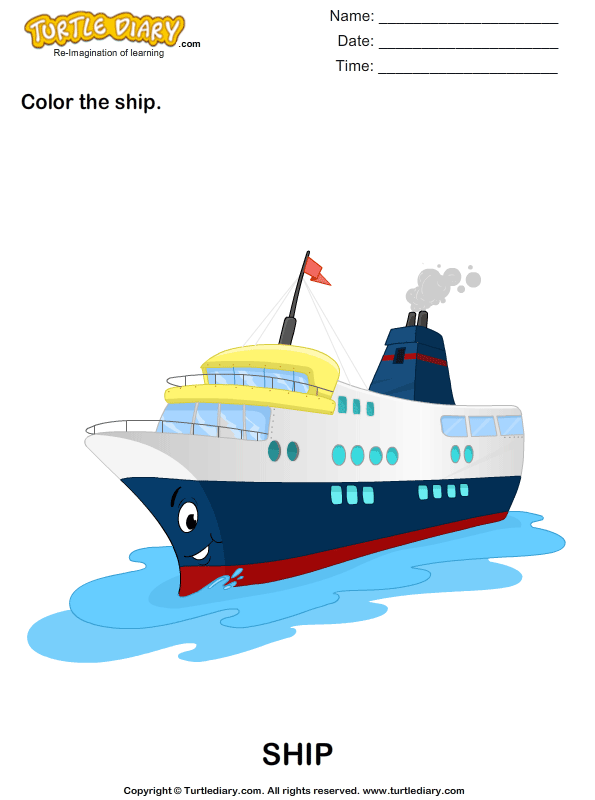 Water transport: Color the pictures - TurtleDiary.com