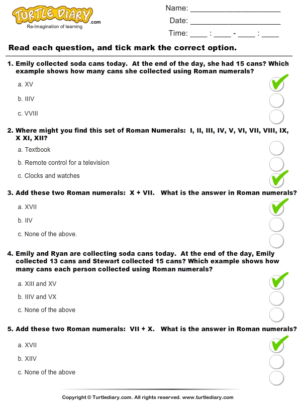 roman-numerals-1-20-multiple-choice-questions-worksheet-3-turtle-diary