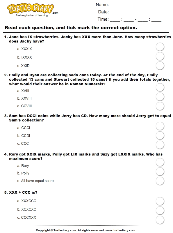 roman-numerals-xx-above-multiple-choice-questions-turtlediary