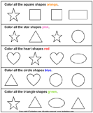 Color The Shape Worksheets - Preschool | Turtle Diary