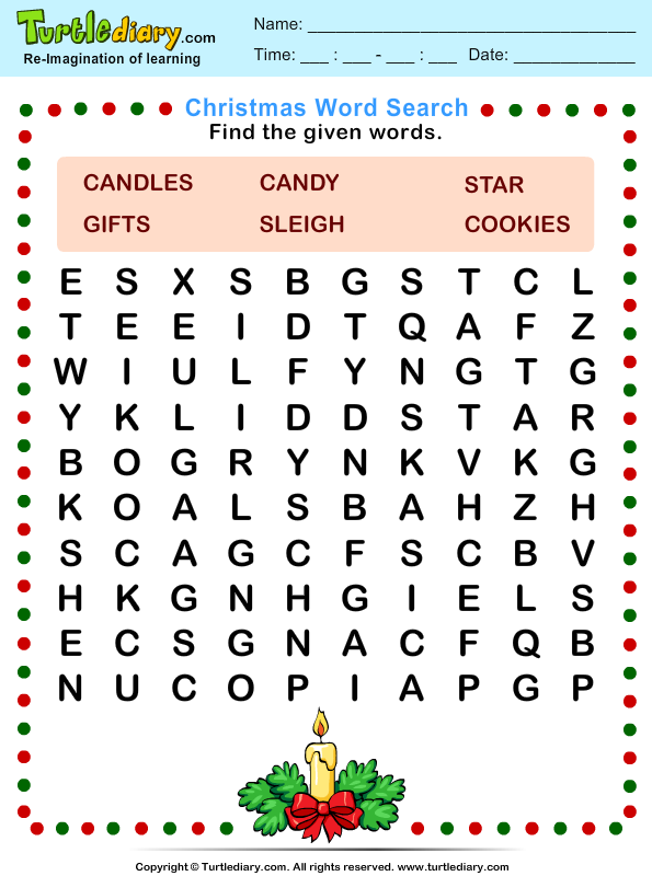 Candy Word Search Worksheet - Turtle Diary