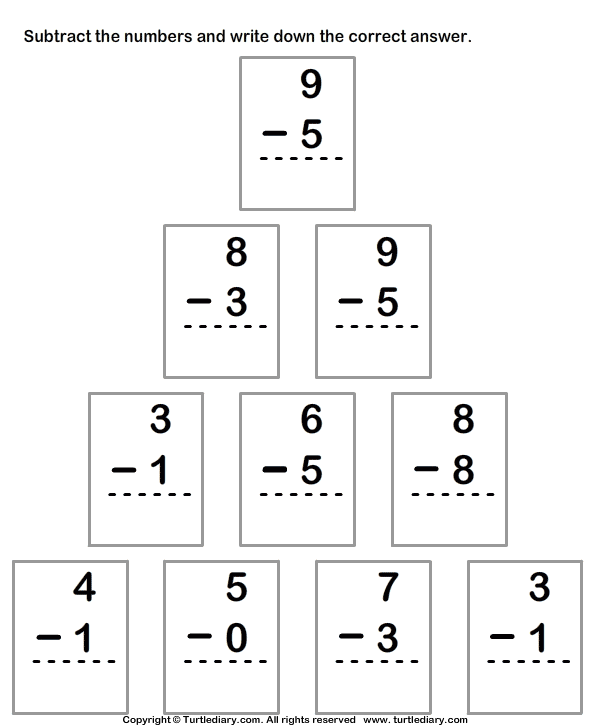 subtracting-two-one-digit-numbers-worksheet-turtle-diary