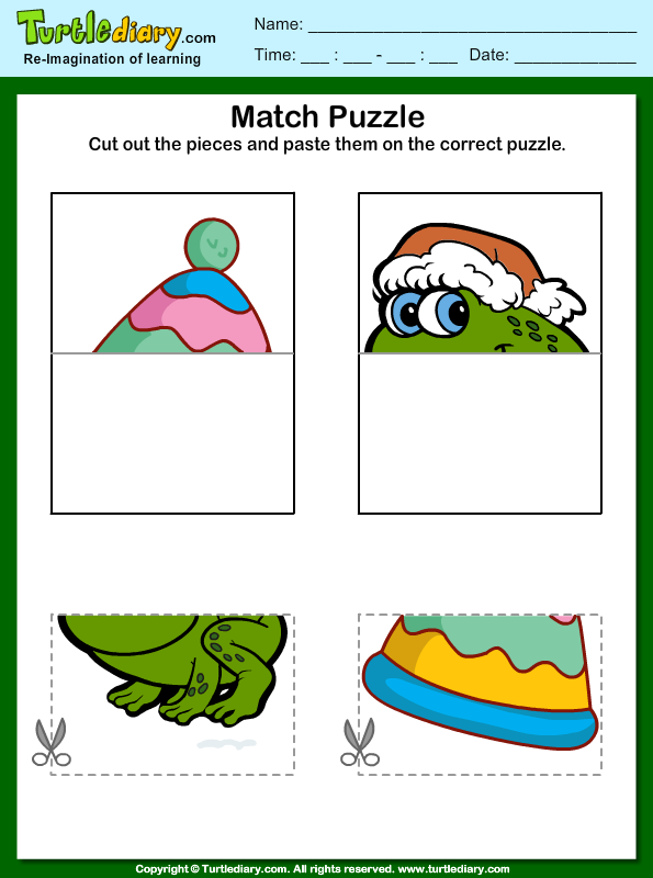 Cut And Paste Picture Puzzle Worksheet Turtle Diary