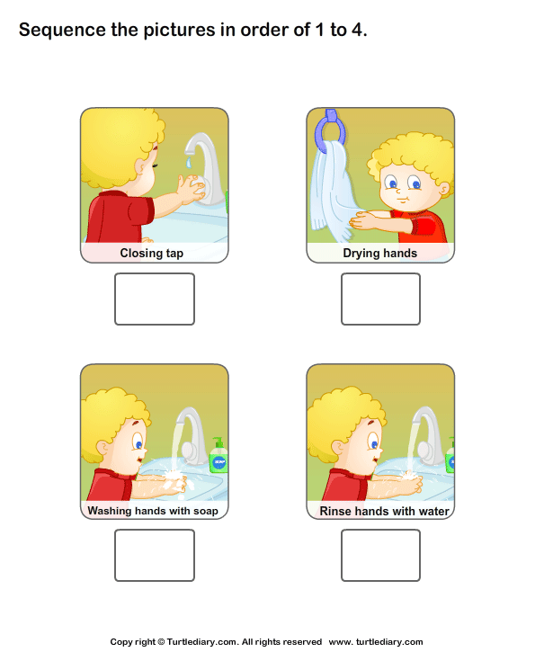 Personal Hygiene Sequence The Pictures Worksheet Turtle Diary 