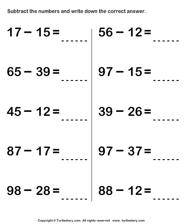 subtracting-from-two-digit-number-worksheet-turtle-diary