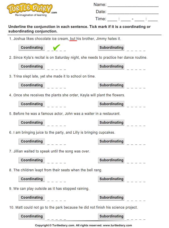 identify-conjunctions-as-coordinating-or-subordinating-worksheet-turtle-diary