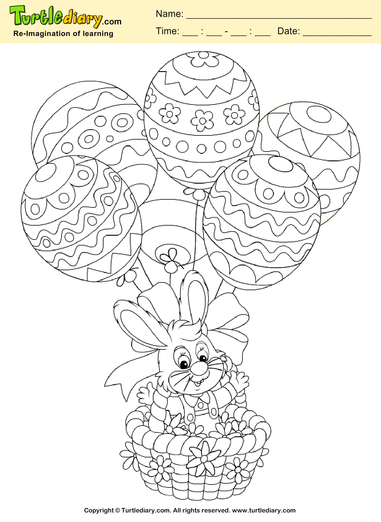 Easter Bunny Coloring Page | Turtle Diary