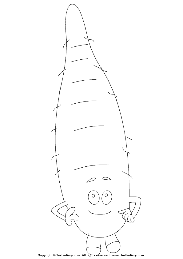Carrot Coloring Sheet | Turtle Diary