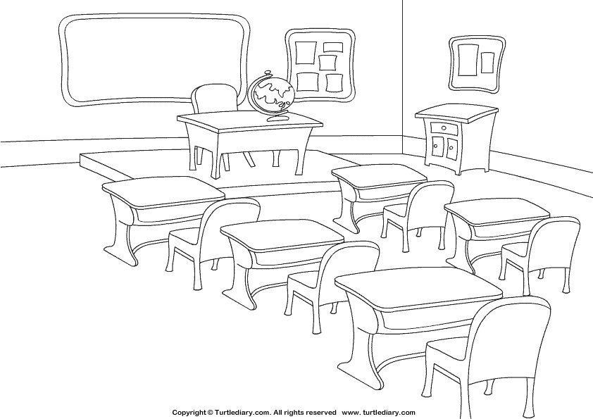 Classroom Coloring Page