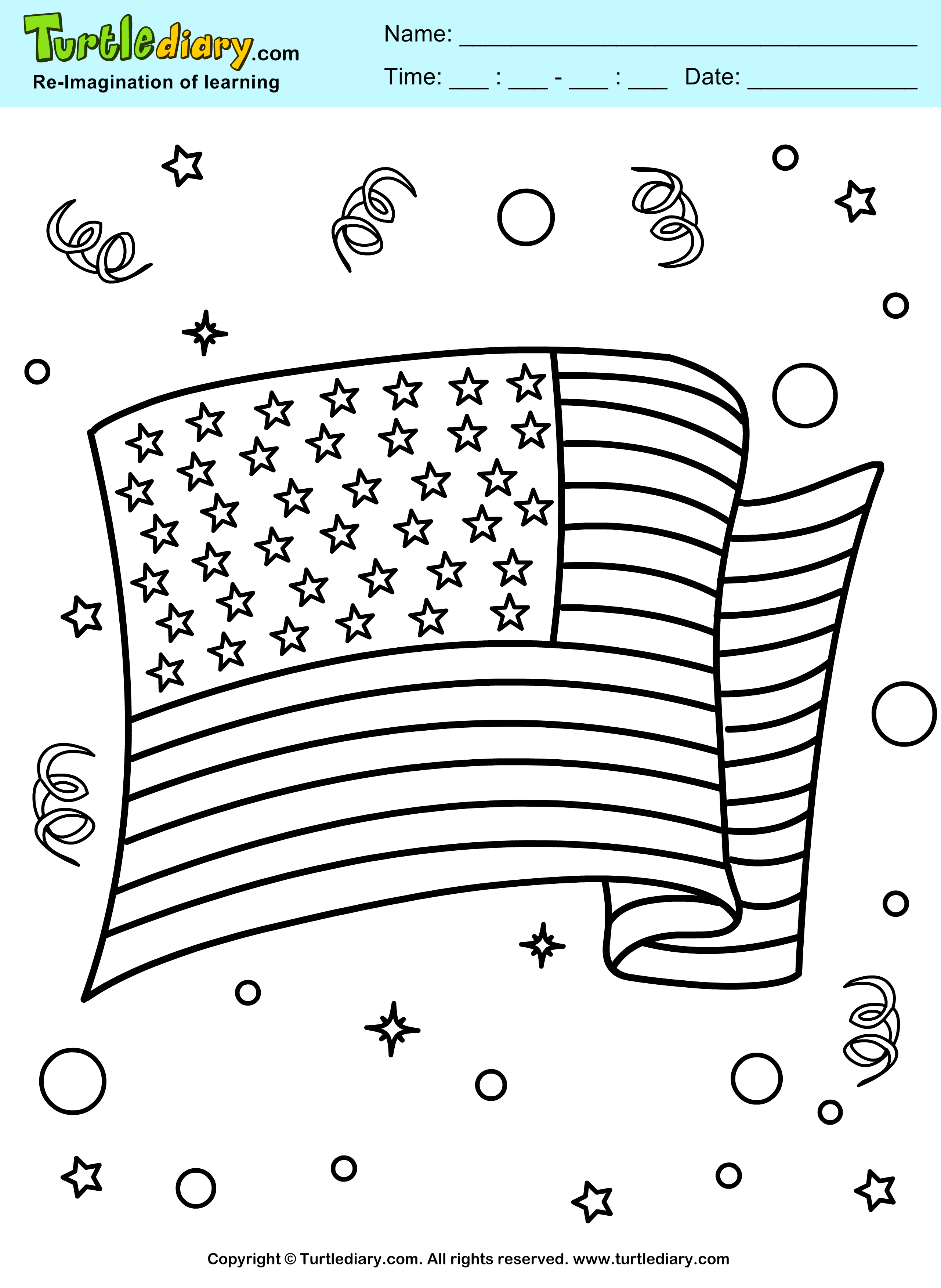 4th of July Celebration Coloring Sheet