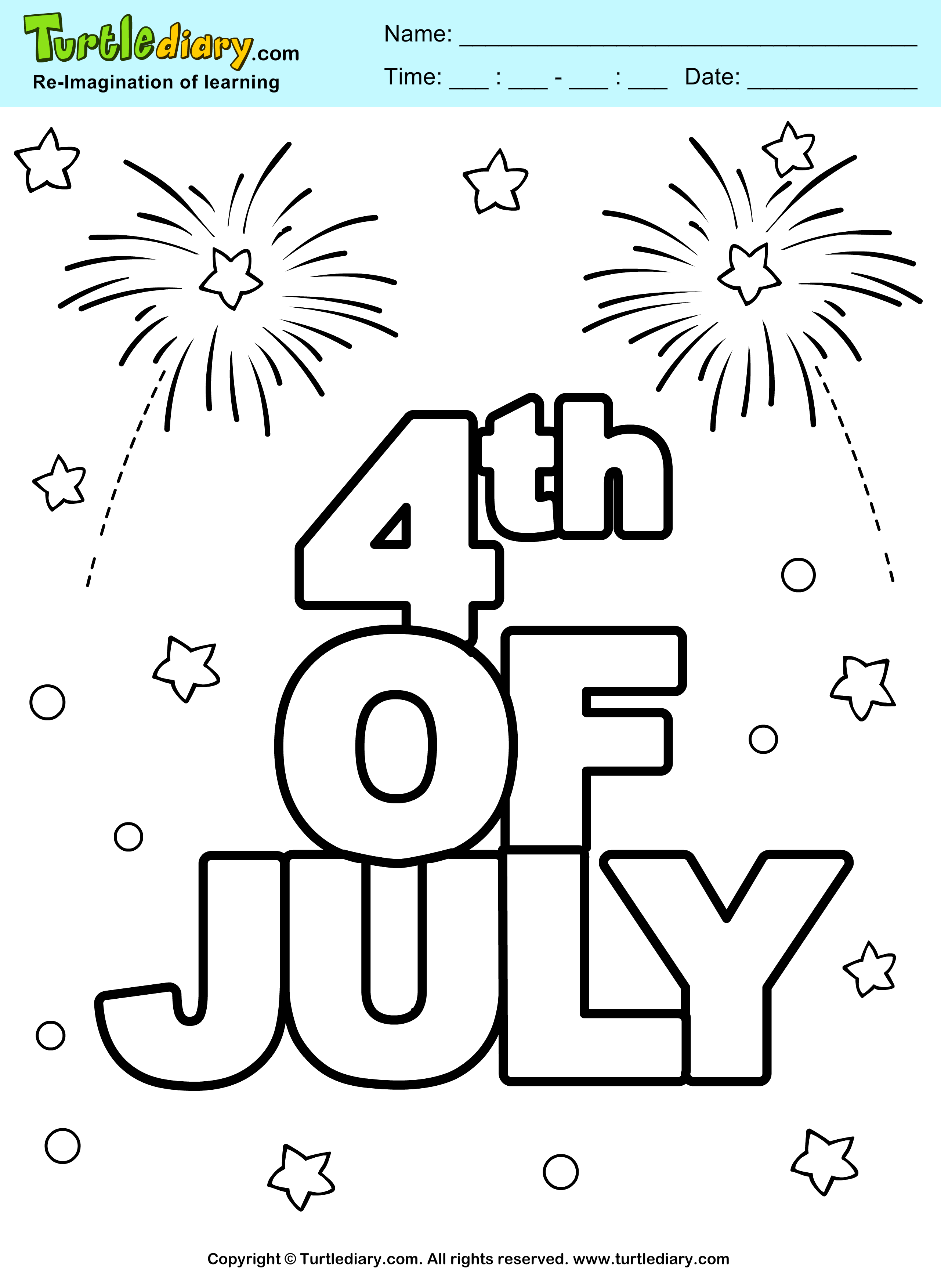 Fourth of July Independence Day Coloring Page