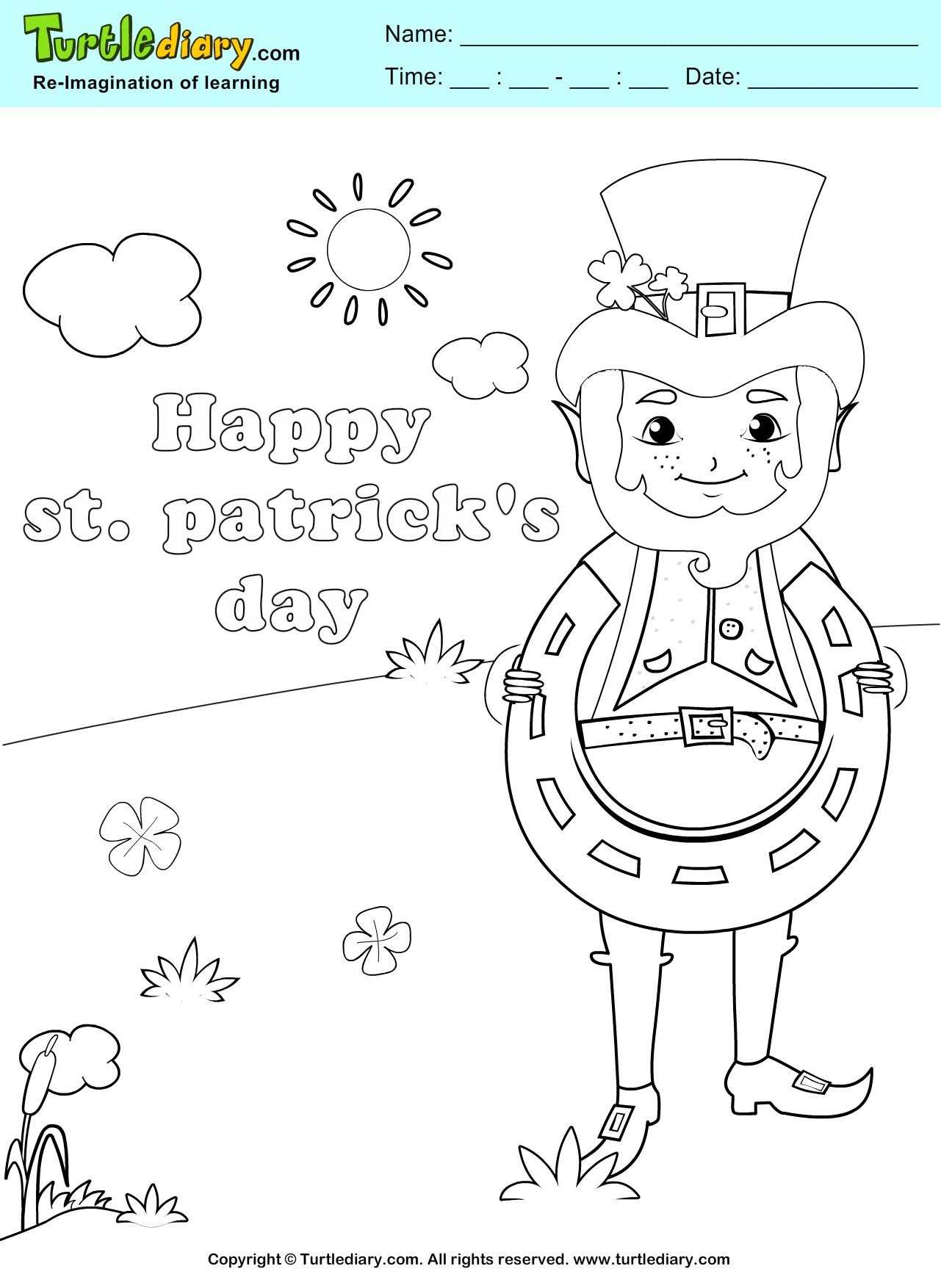 Lucky Coloring Sheet | Turtle Diary