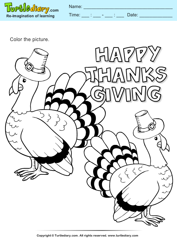 Coloring Page Turkeys