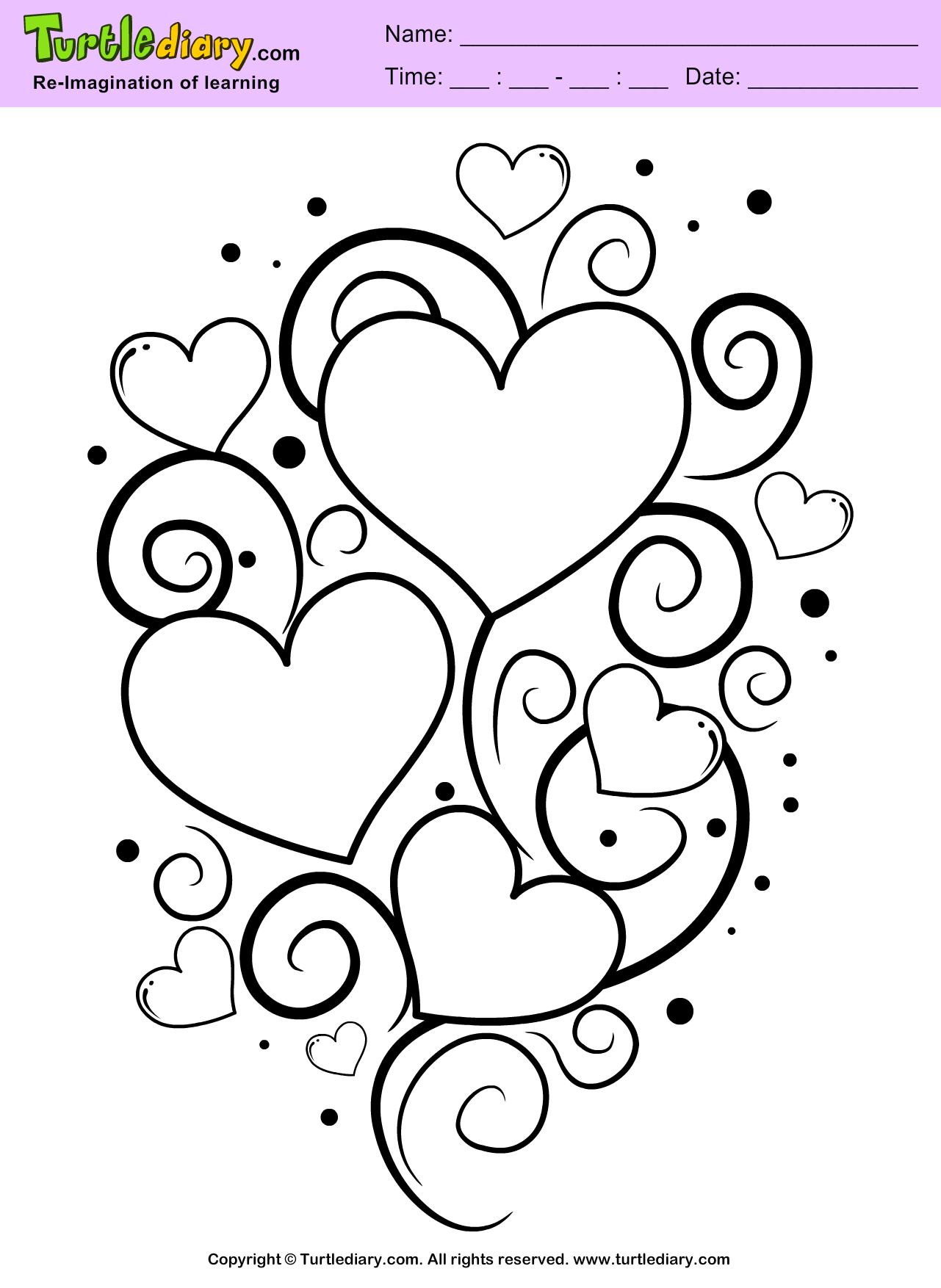 Color Hearts Turtle Diary