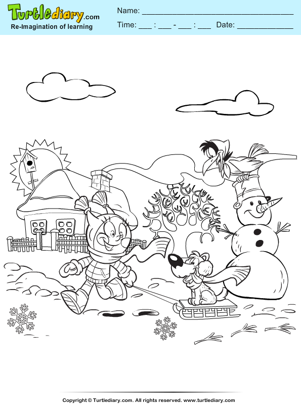 dog and raven coloring sheet  turtle diary