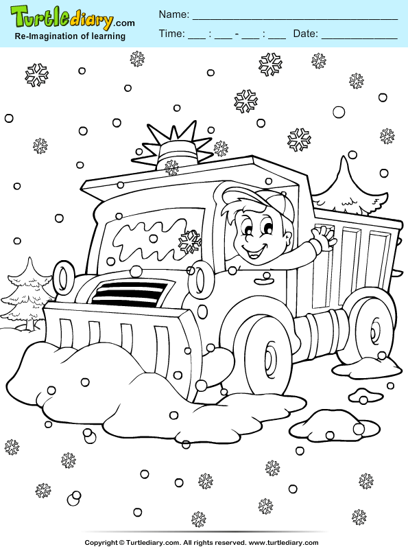 Snow Truck Coloring Page