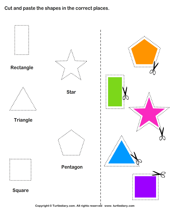 cut and paste activities cut and paste shapes worksheets