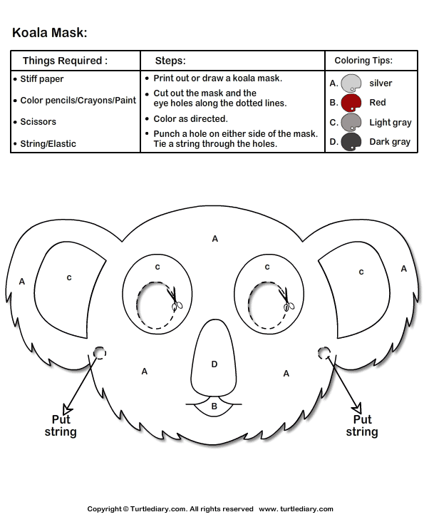 Koala Mask for Kids | Print and Cut Mask