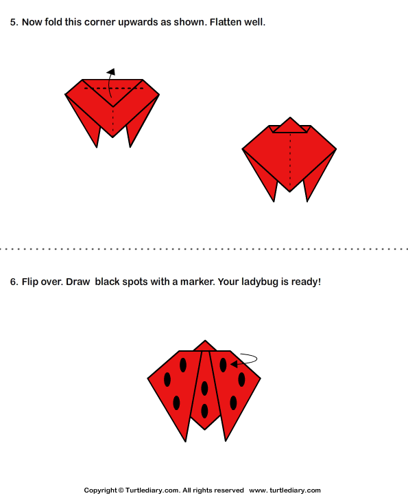 Paper Folding Crafts For Kids Lady Bug Origami For Kids