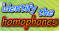 Identify the Homophones - Word Games - Kindergarten