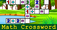 Math Crossword - Subtraction - Kindergarten